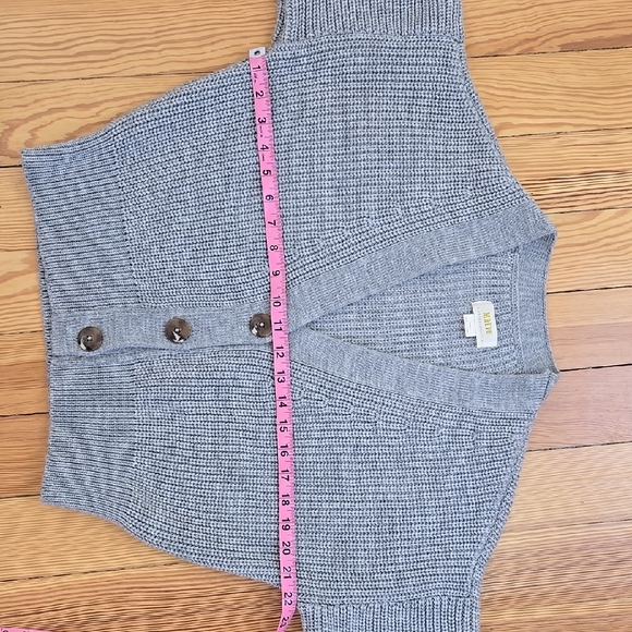 Anthropologie Maeve Gray Ribbed Cardigan Boho Minimalist Cool Girl S - Picture 8 of 12